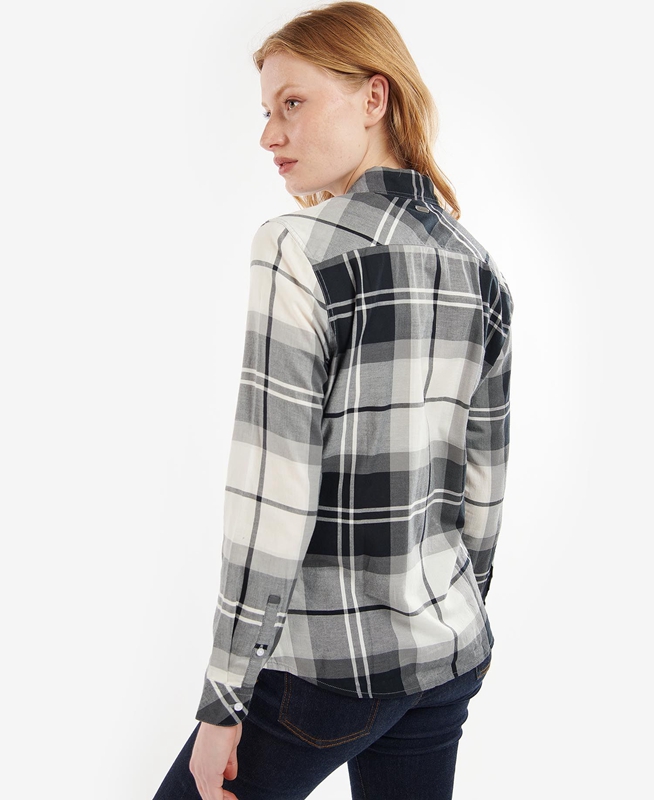 Black / Grey Women's Barbour Bredon Shirts | OXSU-56189