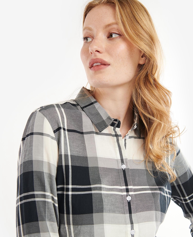 Black / Grey Women's Barbour Bredon Shirts | OXSU-56189