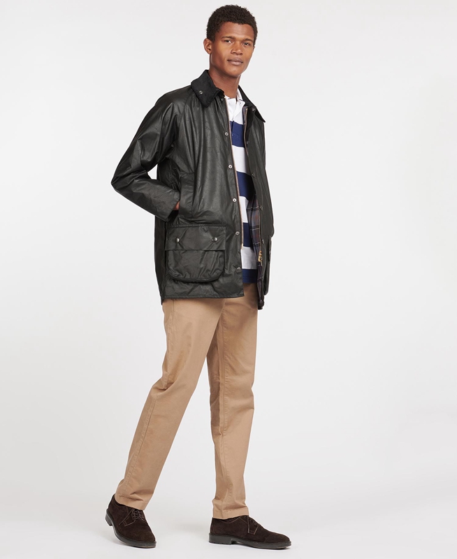 Black Men's Barbour Beaufort® Waxed Jackets | PZCL-63084