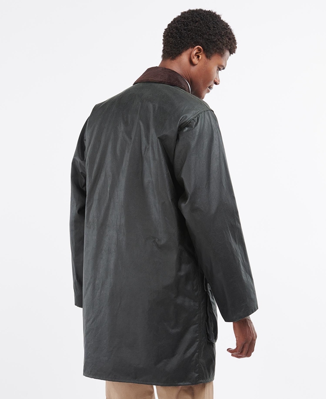 Black Men's Barbour Border® Waxed Jackets | ZVRM-76329