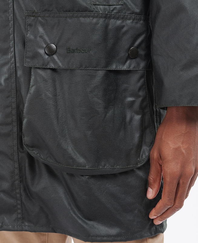 Black Men's Barbour Border® Waxed Jackets | ZVRM-76329