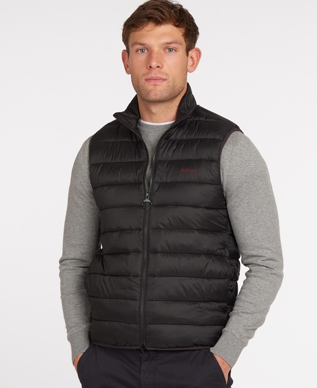 Black Men\'s Barbour Bretby Vest | FSXE-46025