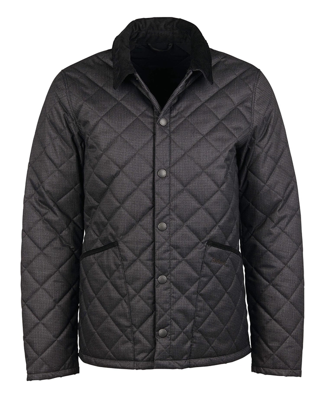 Black Men's Barbour Checked Heron Quilted Jackets | KWCT-78046