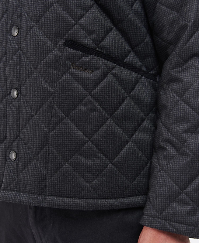 Black Men's Barbour Checked Heron Quilted Jackets | KWCT-78046