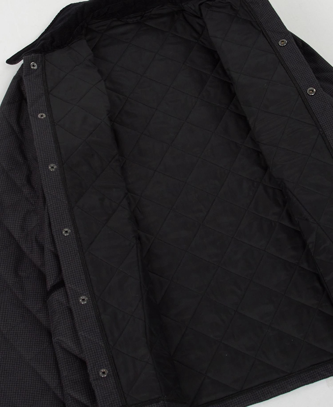 Black Men's Barbour Checked Heron Quilted Jackets | KWCT-78046