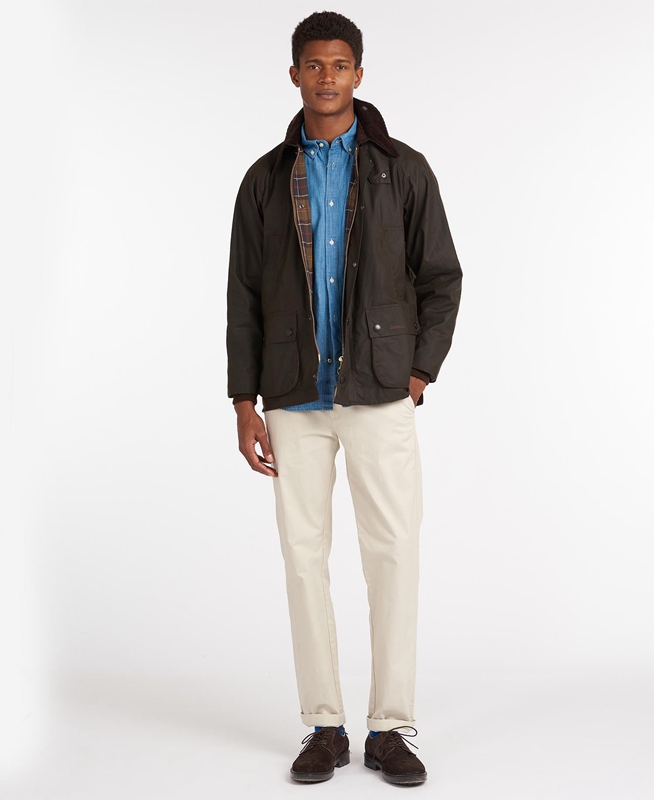 Black Men's Barbour Classic Bedale® Waxed Jackets | CNHT-39621