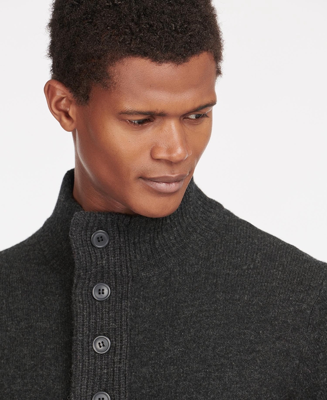 Black Men's Barbour Essential Patch Half Zip Sweaters | NBMV-18324