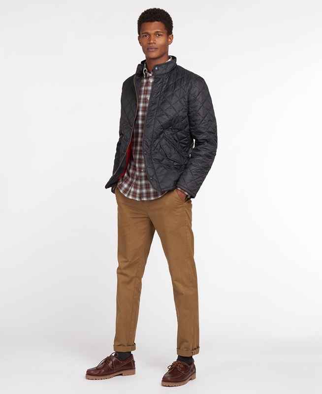 Black Men's Barbour Flyweight Chelsea Quilted Jackets | MQGP-13957