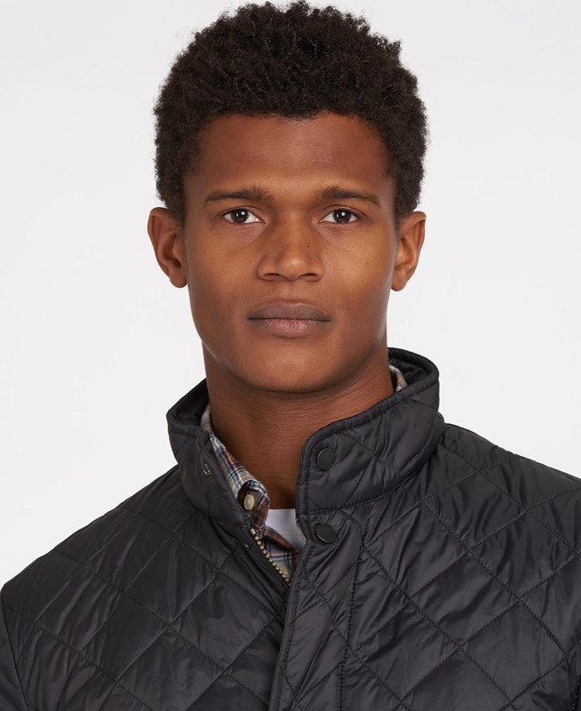 Black Men's Barbour Flyweight Chelsea Quilted Jackets | MQGP-13957