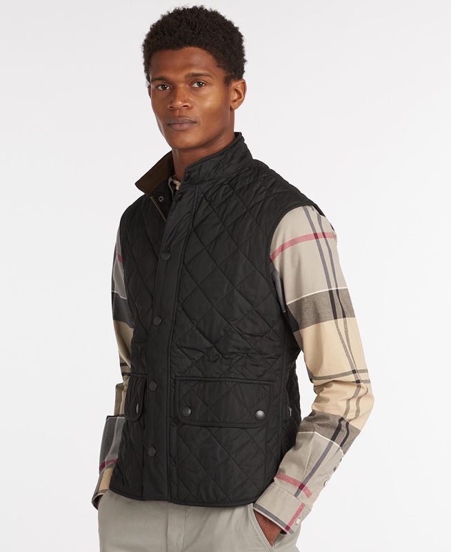 Black Men\'s Barbour Lowerdale Vest | CZTS-60147