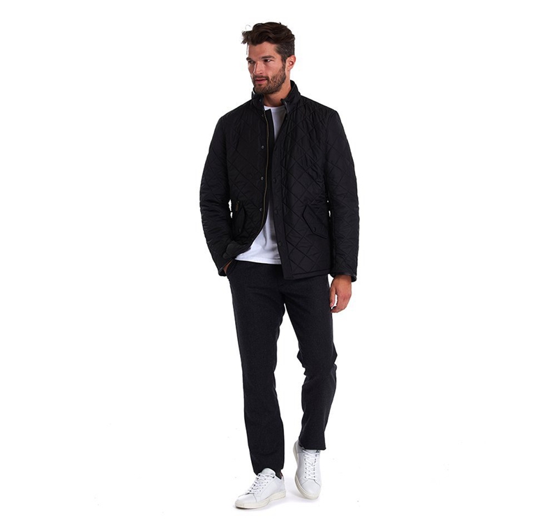 Black Men's Barbour Powell Quilted Jackets | KNXB-30712