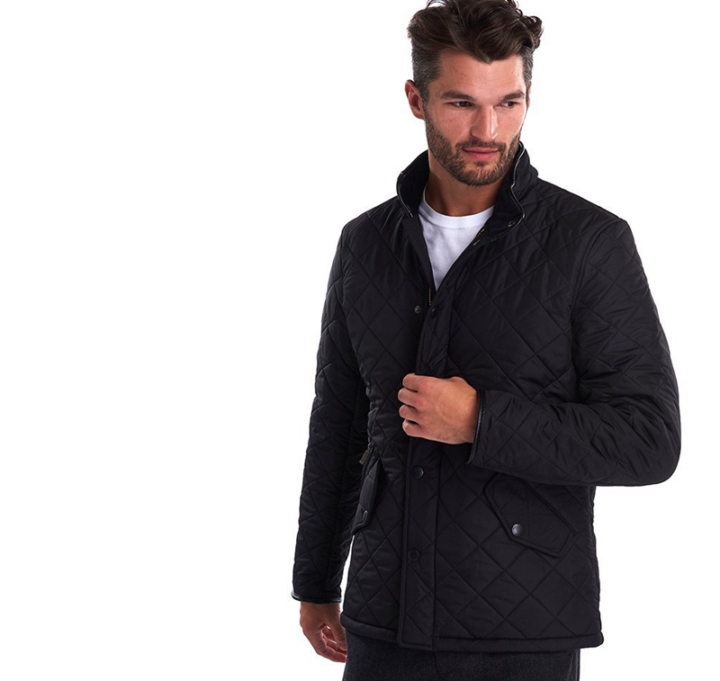 Black Men's Barbour Powell Quilted Jackets | KNXB-30712