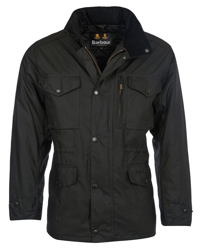 Black Men's Barbour Sapper Waxed Jackets | XFQB-92315