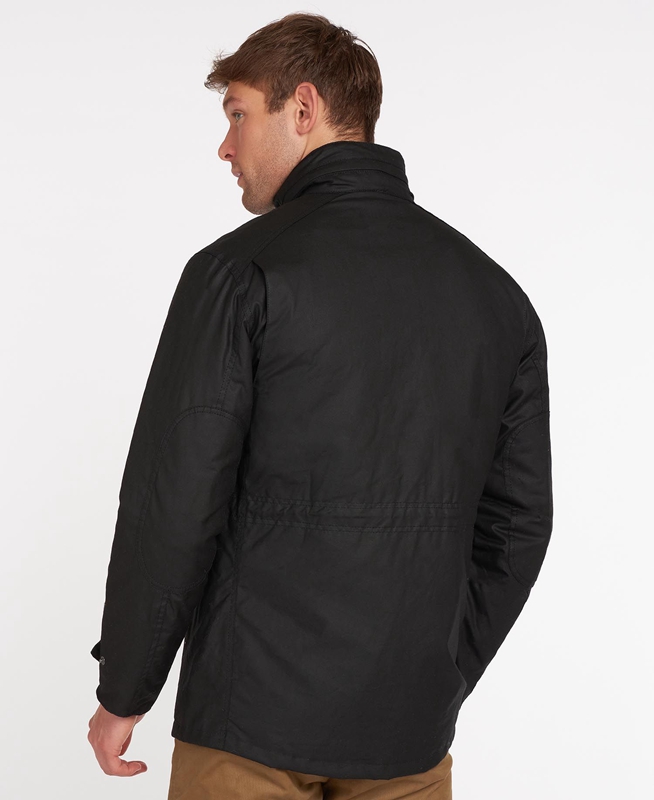 Black Men's Barbour Sapper Waxed Jackets | XFQB-92315