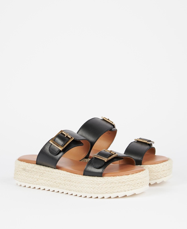 Black Women's Barbour Amelda Sandals | KPSO-42396