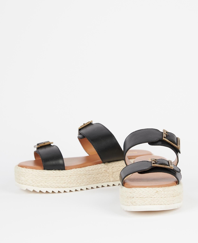 Black Women's Barbour Amelda Sandals | KPSO-42396