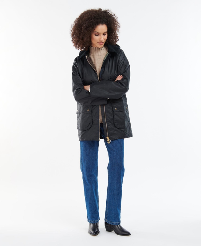 Black Women's Barbour Highclere Waxed Jackets | SEMX-83561