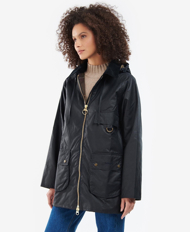 Black Women\'s Barbour Highclere Waxed Jackets | SEMX-83561