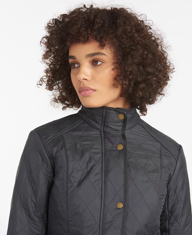 Black Women's Barbour Jacke Cavalry Polarquilt Quilted Jackets | HSRF-95281