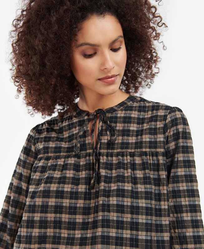 Black Women's Barbour Lorelie Top Shirts | CJUR-27849