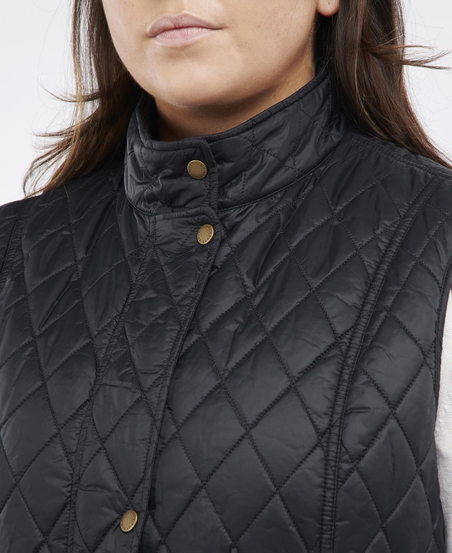 Black Women's Barbour Plus Otterburn Vest | AFQD-41976