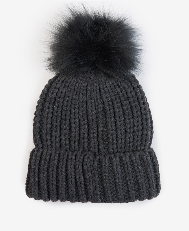 Black Women's Barbour Saltburn Beanie Hats | QSJF-78436