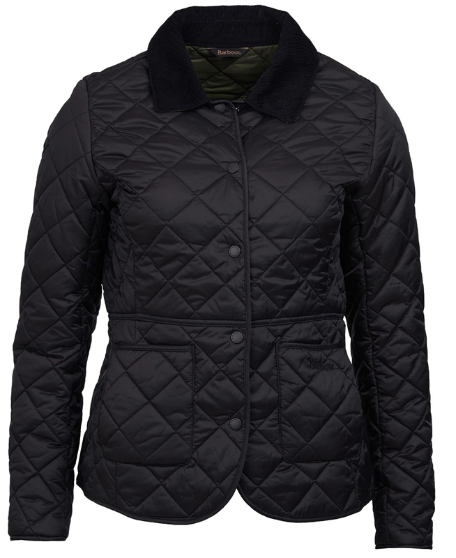 Black Women's Barbour Steppjacke Deveron Quilted Jackets | QVIK-31486