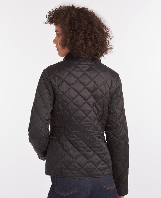 Black Women's Barbour Steppjacke Deveron Quilted Jackets | QVIK-31486