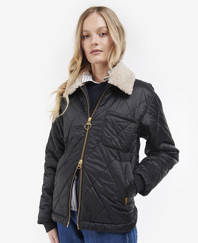 Black Women's Barbour Vaila Quilted Jackets | BSGL-46210