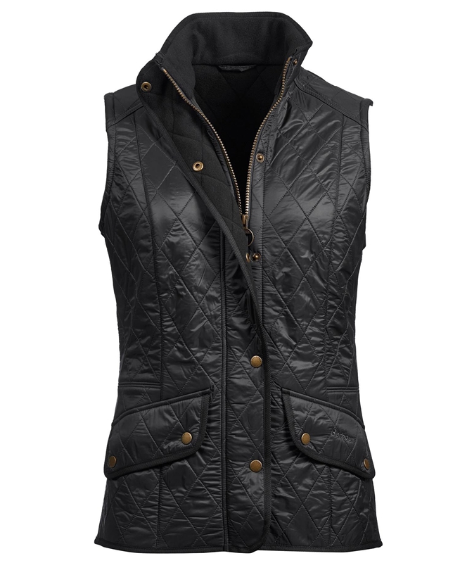 Black Women's Barbour Weste Cavalry Vest | WPKX-51048