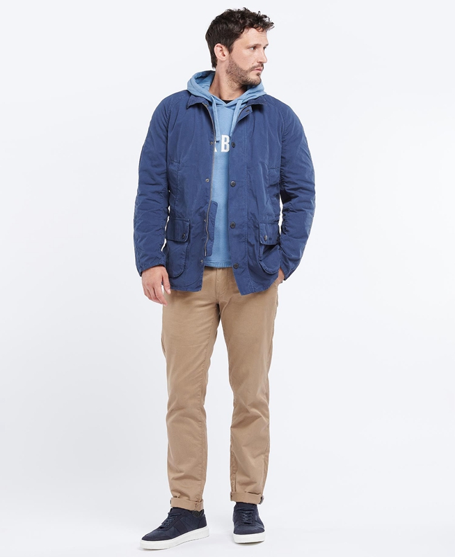 Blue Men's Barbour Ashby Casual Jackets | ULNC-24516