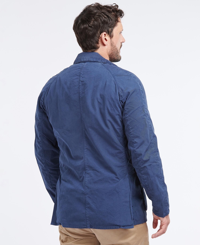 Blue Men's Barbour Ashby Casual Jackets | ULNC-24516