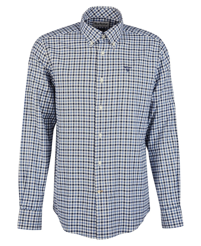 Blue Men's Barbour Finkle Tailored Shirts | BKVI-52396