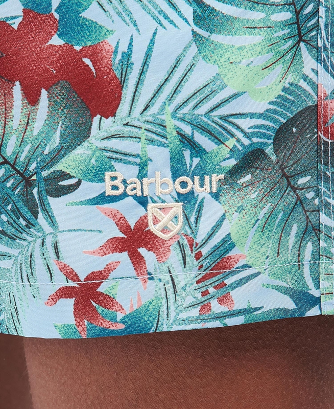 Blue Men's Barbour Hawaiian Print Swim Pants | EJCB-57692