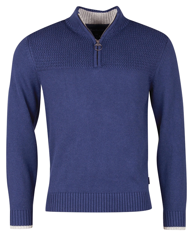 Blue Men's Barbour Shoal Half Zip Sweaters | CIVO-79526