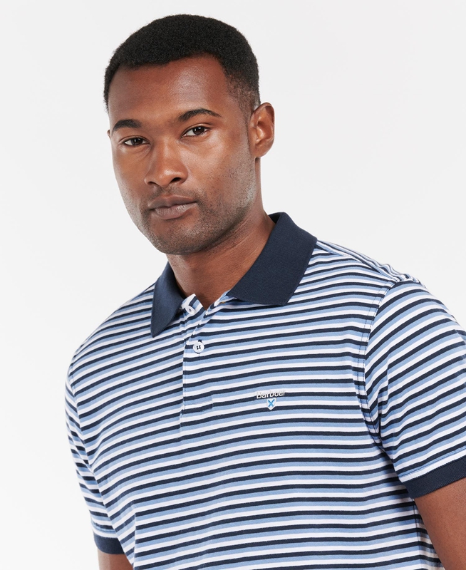 Blue Men's Barbour Swinden Polo shirts | PZNB-90562