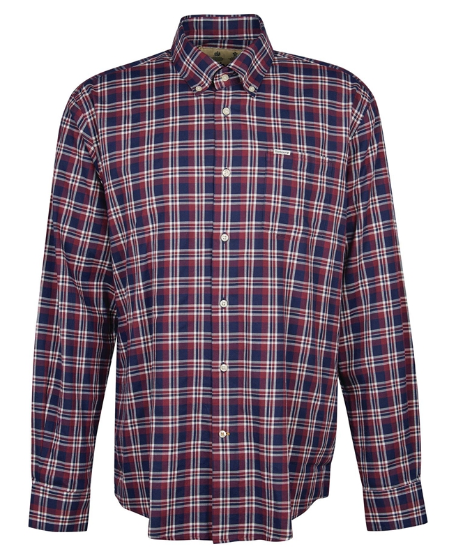 Blue Men's Barbour Turville Regular Fit Shirts | QAZH-57261