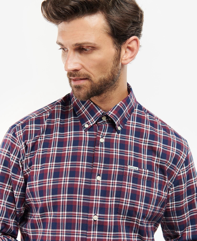 Blue Men's Barbour Turville Regular Fit Shirts | QAZH-57261