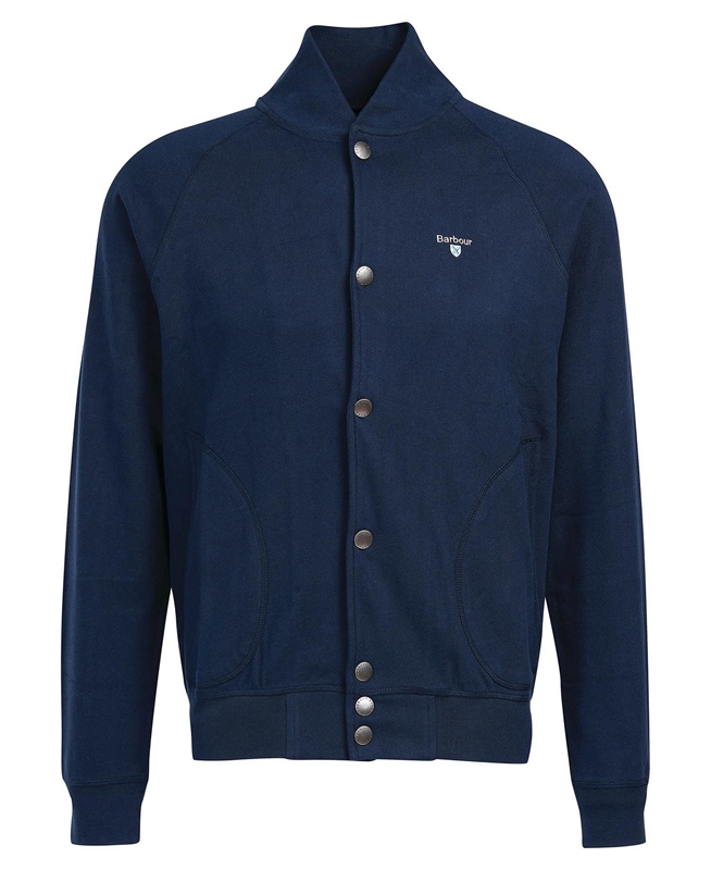 Blue Men's Barbour Whitewell Button Thru Sweatshirts | DSQL-25143