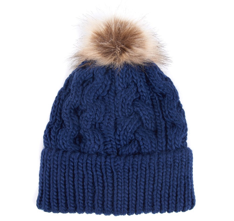 Blue Women's Barbour Beanie Penshaw Cable Hats | EQVC-34752