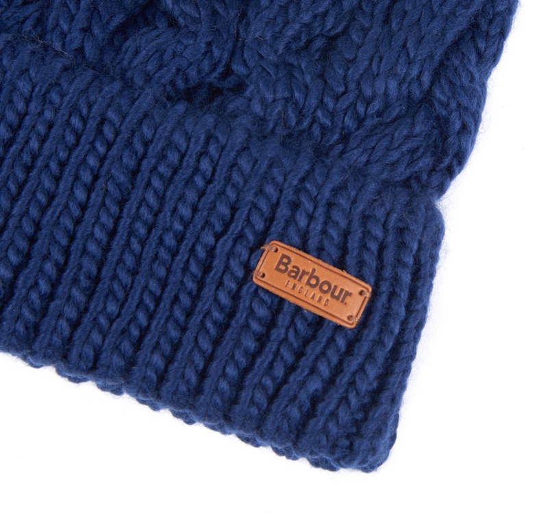 Blue Women's Barbour Beanie Penshaw Cable Hats | EQVC-34752