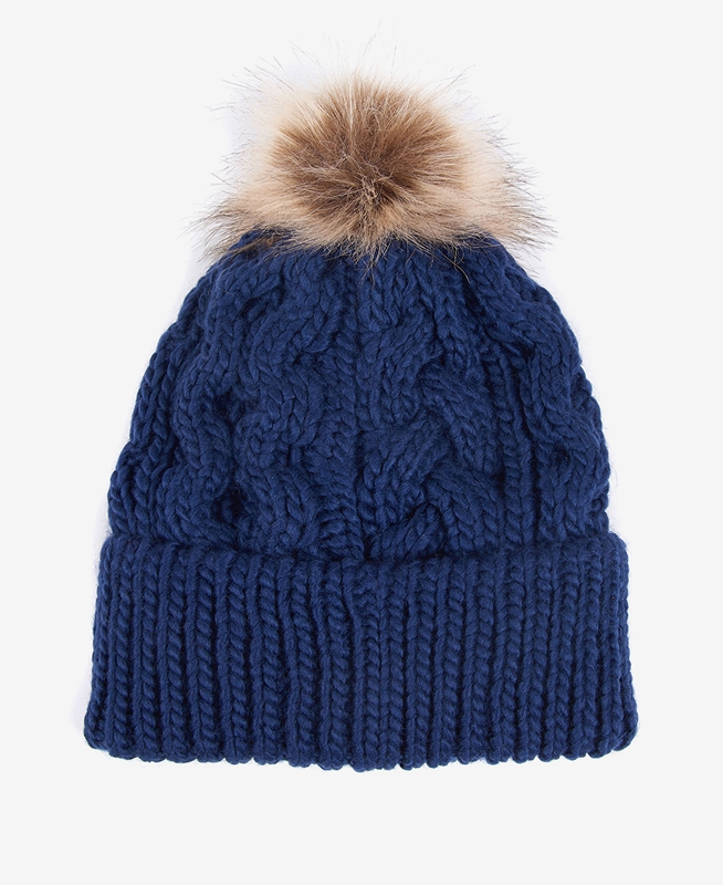 Blue Women's Barbour Beanie Penshaw Cable Hats | EQVC-34752