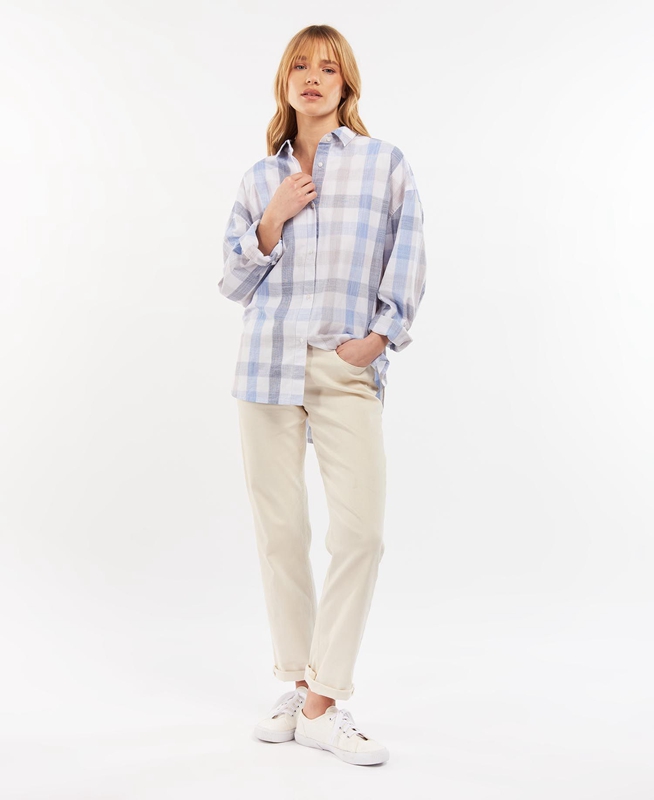 Blue Women's Barbour Explorer Lara Shirts | YAJT-61049