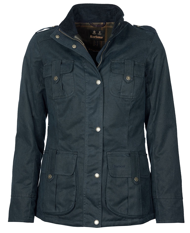 Blue Women's Barbour Winter Defence Waxed Jackets | JRKB-91375