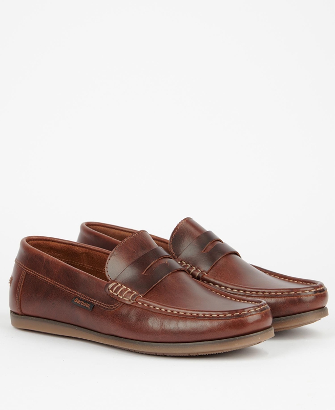 Brown Men's Barbour Kelson Loafers | NZUD-46097