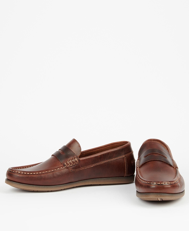 Brown Men's Barbour Kelson Loafers | NZUD-46097