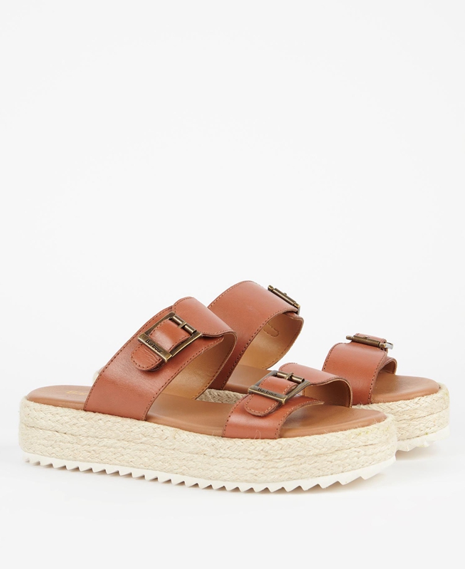 Brown Women's Barbour Amelda Sandals | IBOF-36510