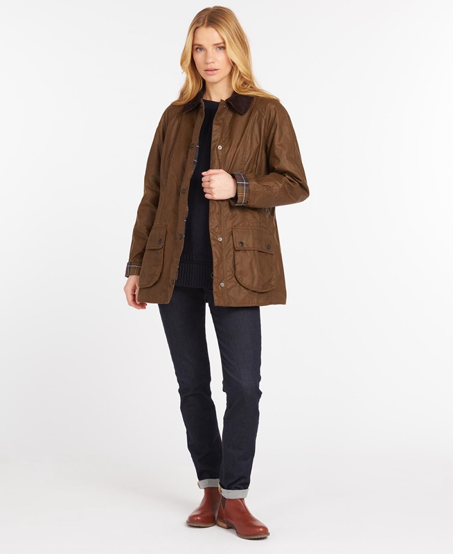 Brown Women's Barbour Beadnell® Waxed Jackets | IEFP-85206