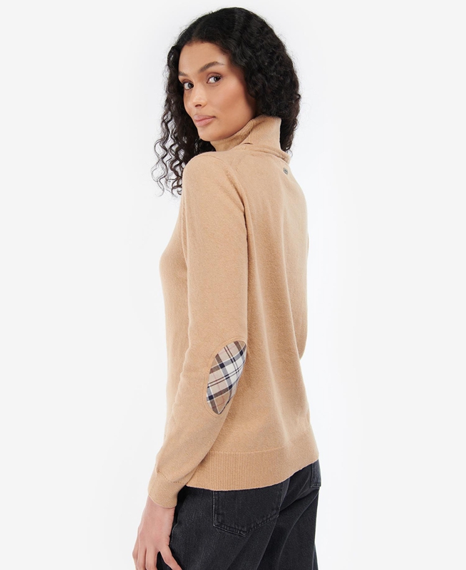 Brown Women's Barbour Pendle Roll-Neck Sweaters | KVHR-38627