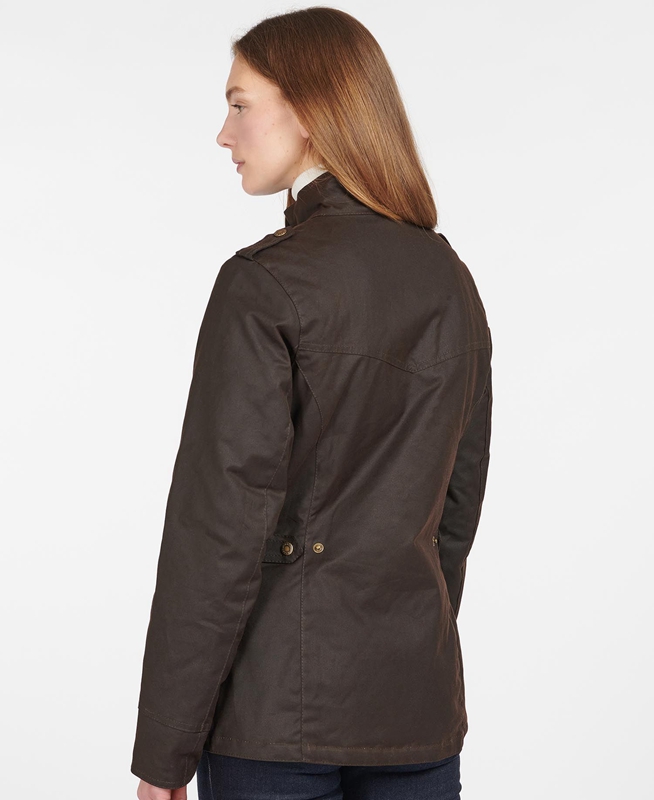 Brown Women's Barbour Winter Defence Waxed Jackets | ISNC-61240